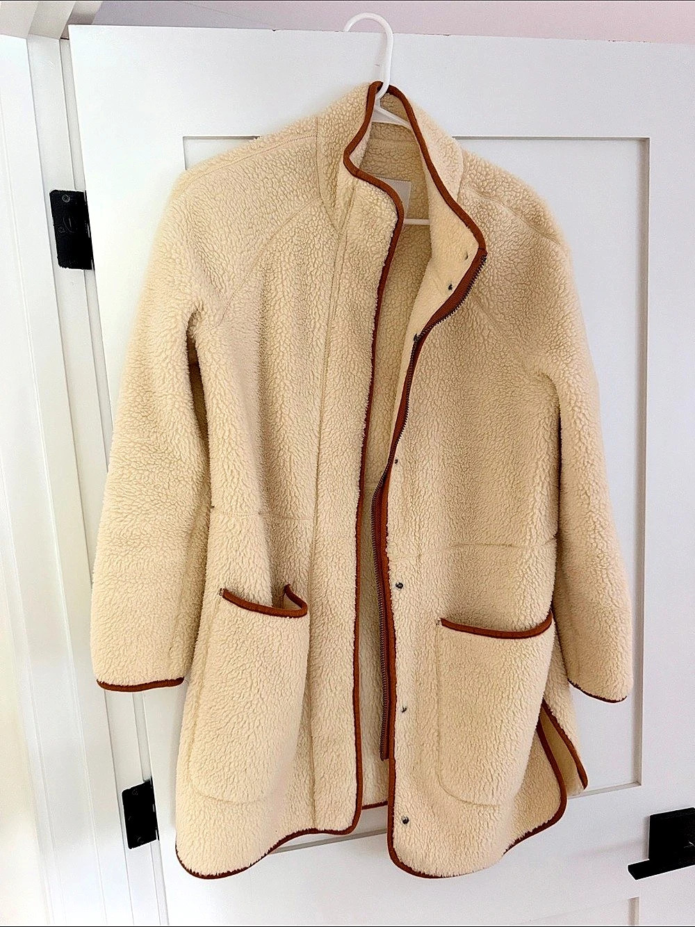 Madewell Sherpa Teddy Jacket in Cream Size Small Like New